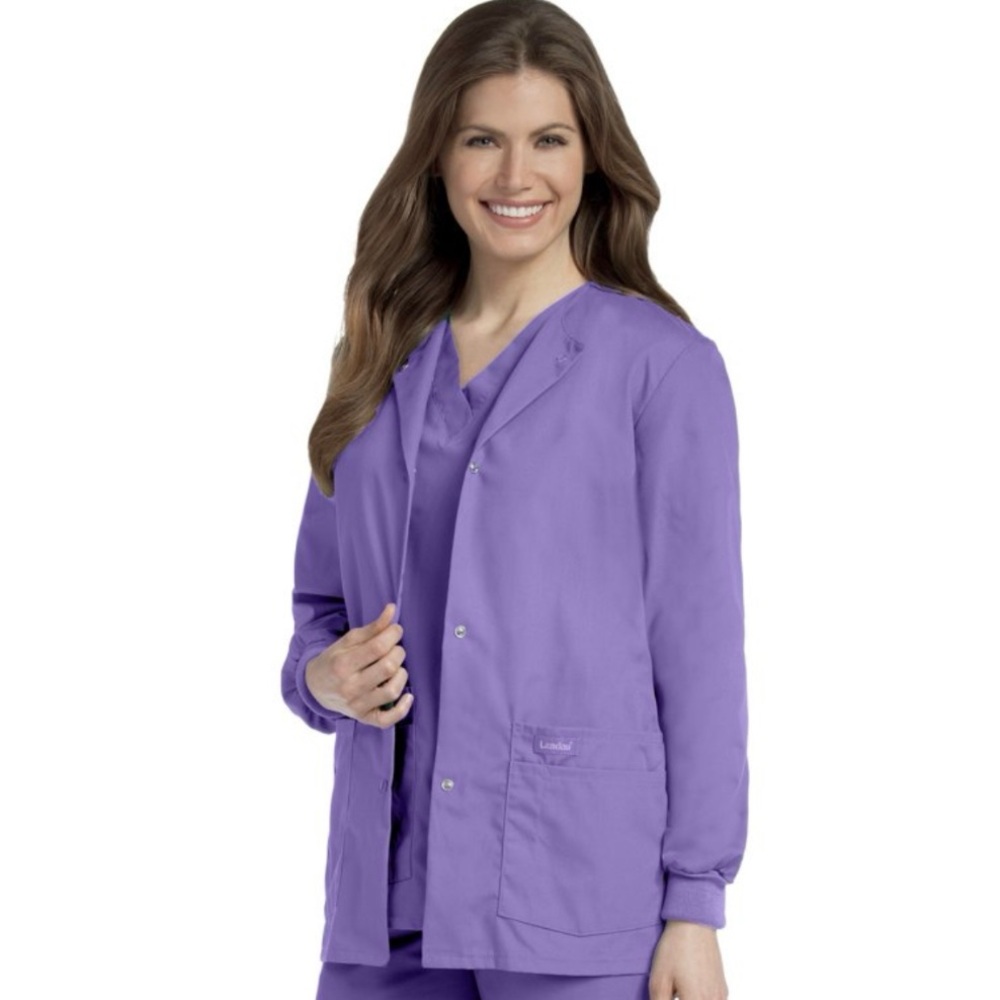 Landau Women’s 4-Pocket Snap Front Warm-Up Jacket